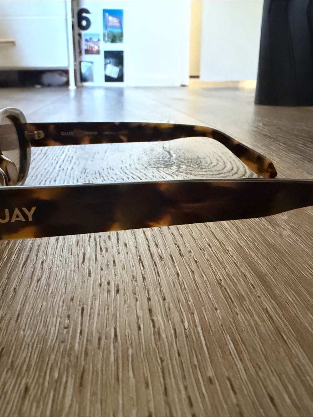 Quay Australia Tortoiseshell Oval Sunglasses - Felt Cute - Picture 3 of 3